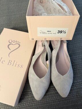 Sole Bliss Pale Grey Suede Sling-back size 39.5